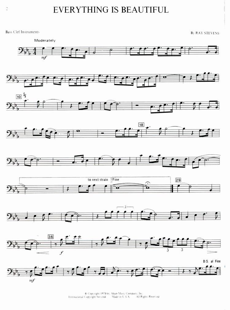 长号或上低音号及其他低音谱号
